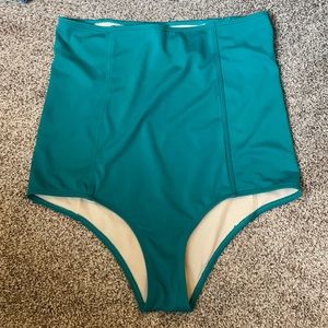Kortni Jean Ultra High-Waist Teal Women’s Swim Bottom